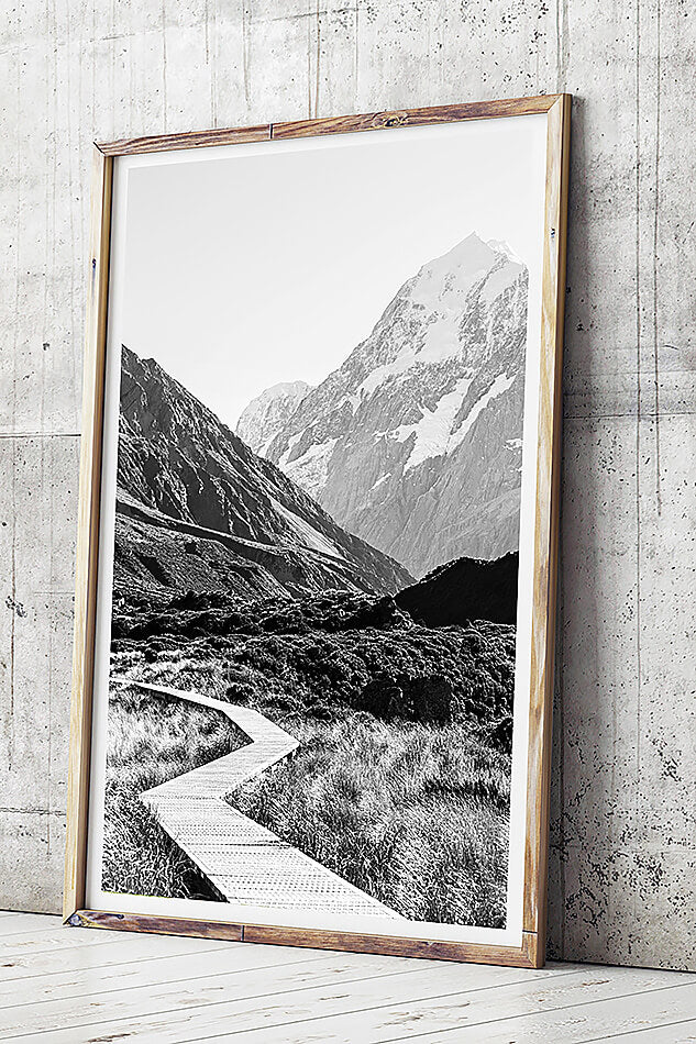 black and white print home interior monochrome interior print new zealand photography mount cook