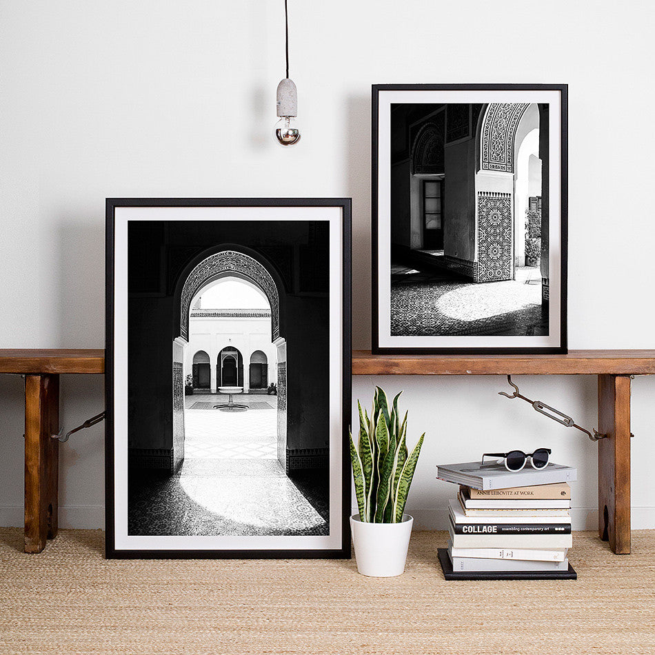 black and white decor interior framed artwork print photography bah palace moroccan home wares design decor for walls