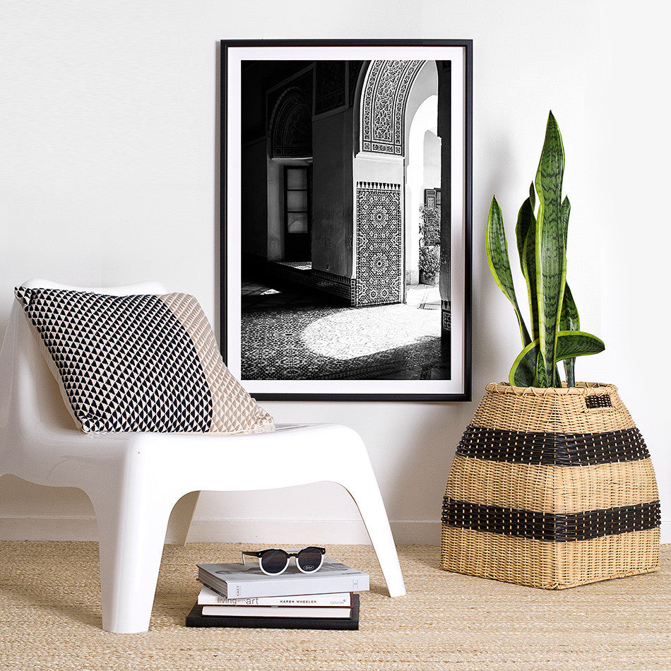 black and white interior framed artwork print photography bah palace moroccan homewares design decor