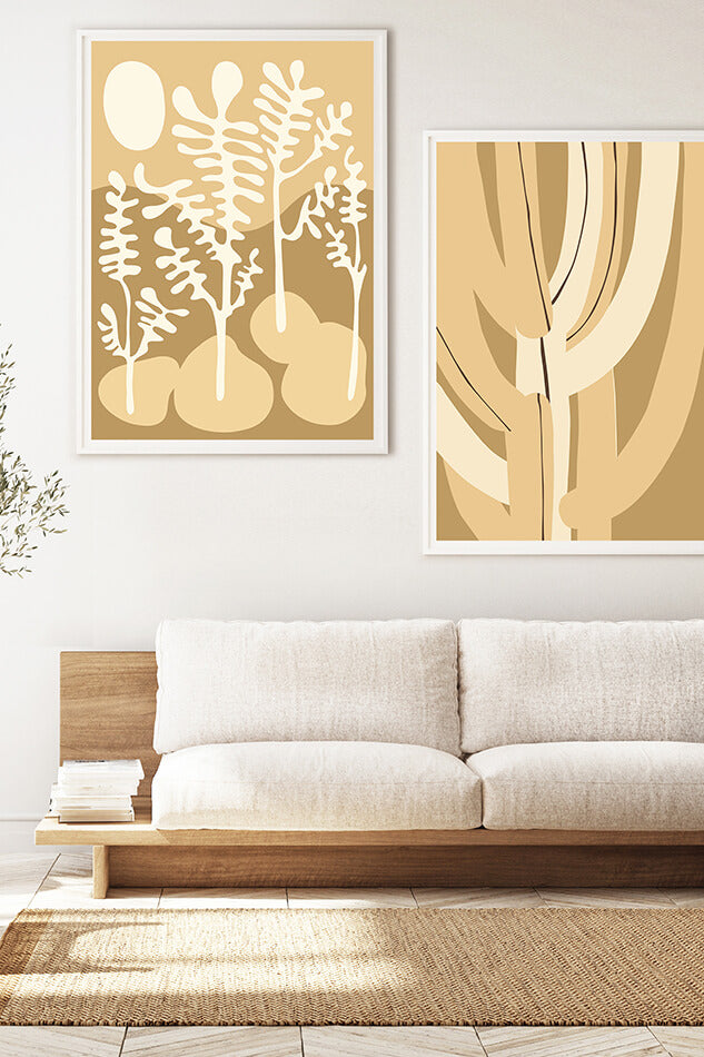 cream toned neutral toned art print white art print natural interior