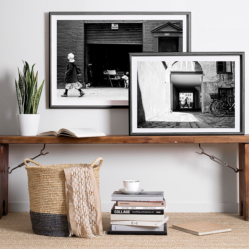 framed copenhagen denmark photography photo print artwork for wall black and white interior artwork