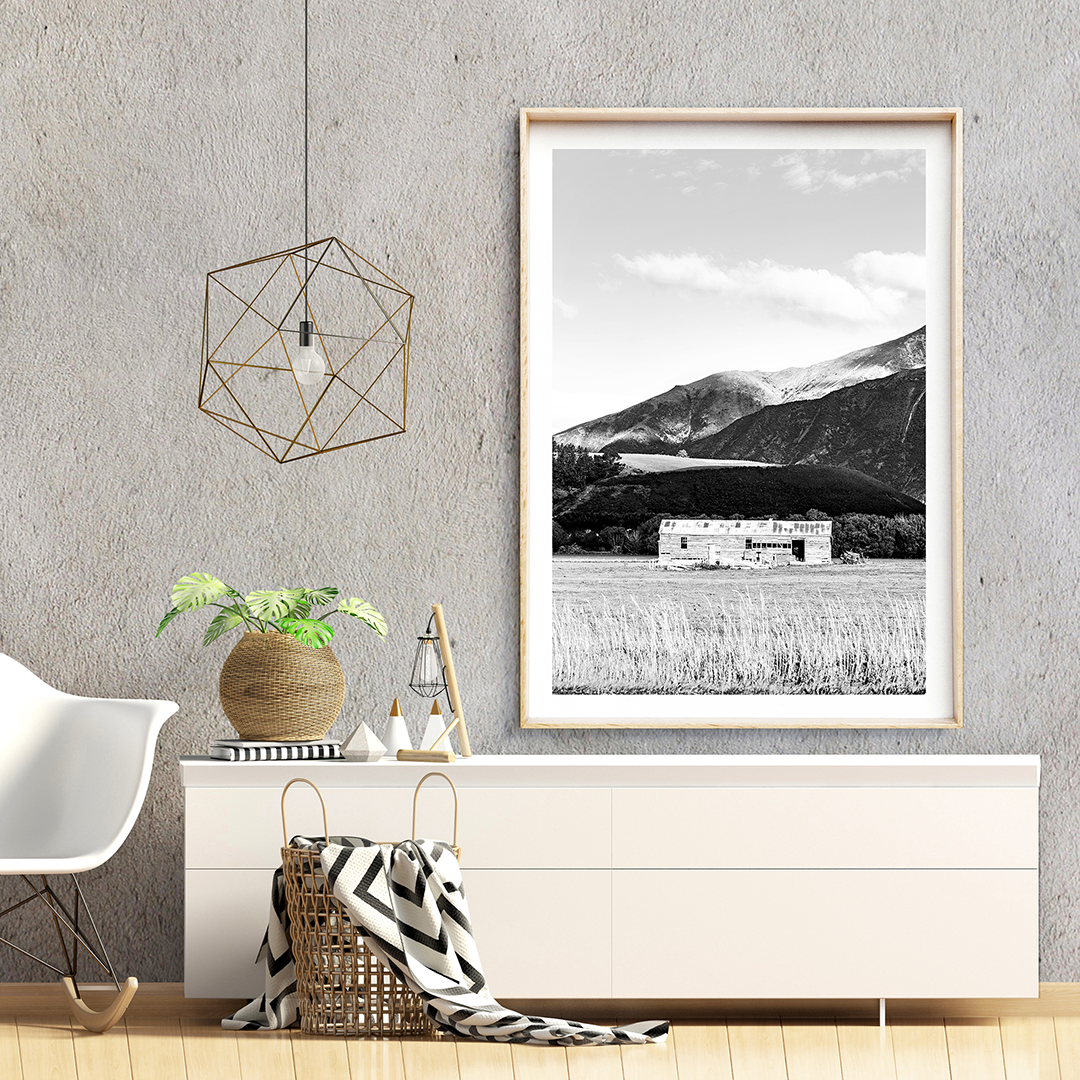 New Zealand Print / Black and White interior Print