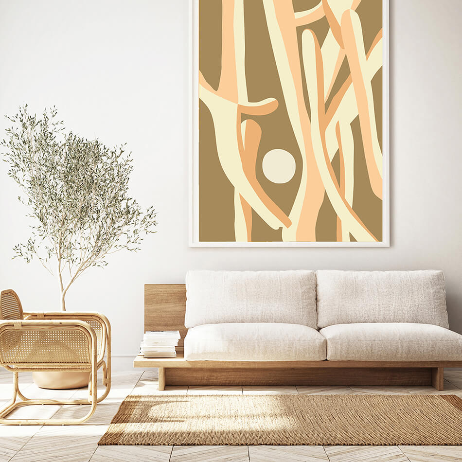 Neutral toned / organic colour / cream toned print