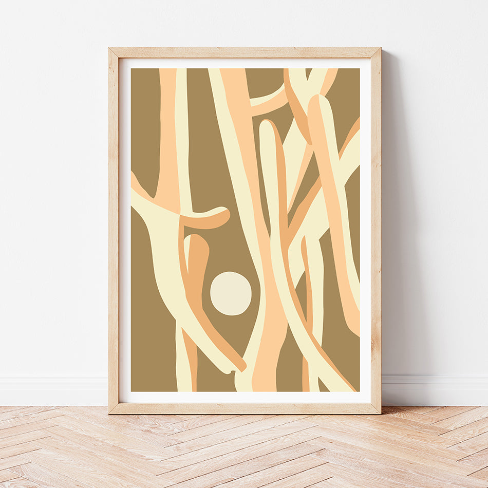 natural colours art print artwork of trees