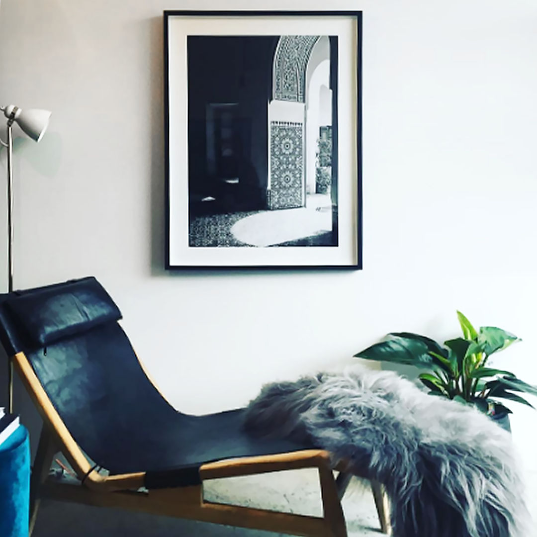 Bahai Palace / Black and White Print / Morocco Print