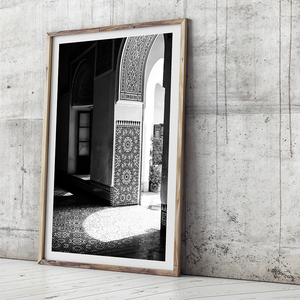 moroccan interior / black and white photography / black and white print