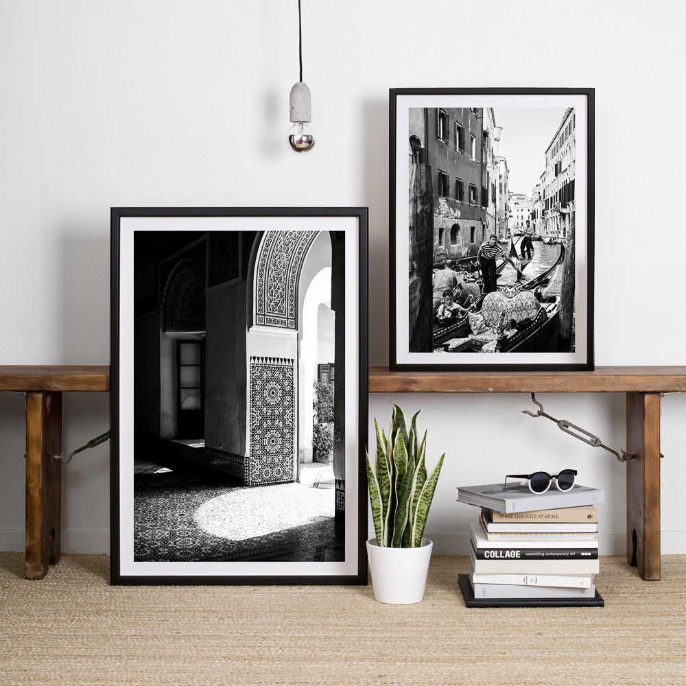 Monochrome Interior / Black and White Art Print / Moroccan Decor
