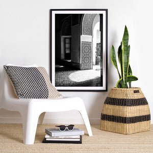 black and white interior decor / black and white photographic art print / moroccan artwork