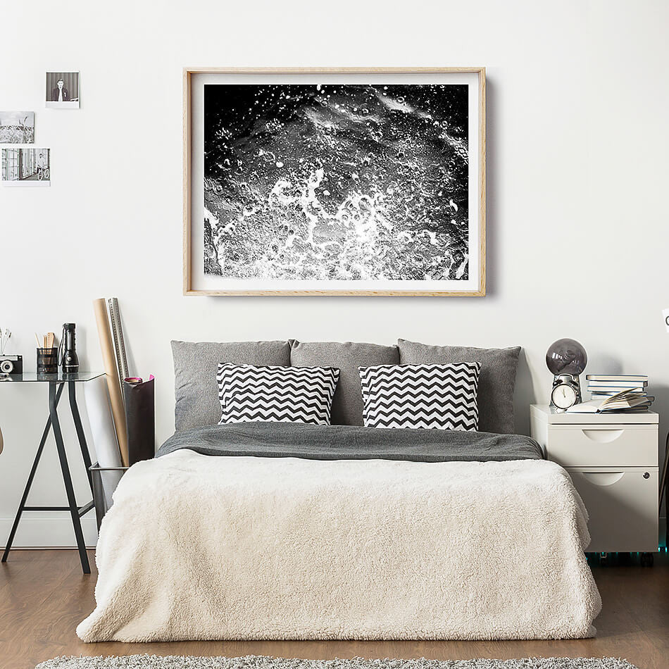 Black and White Home Interior / Monochrome Print / Beach Photography