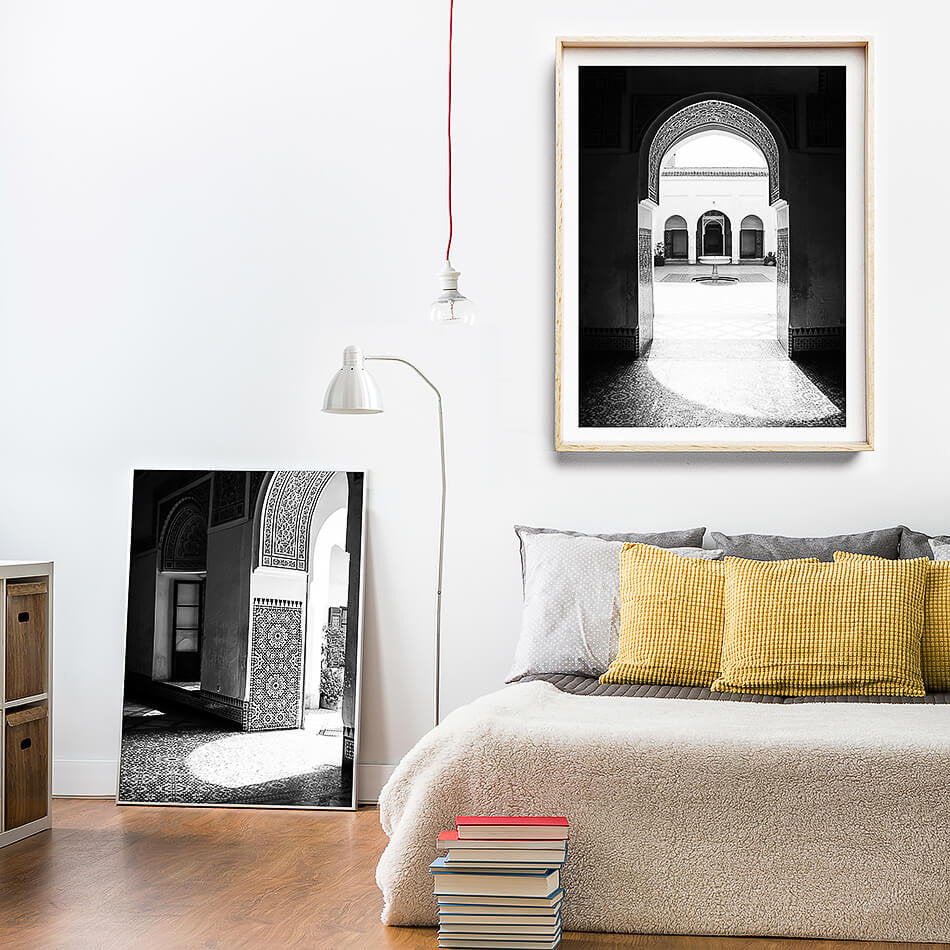 Moroccan Decor / Morocco Travel Photography / Black and White Print