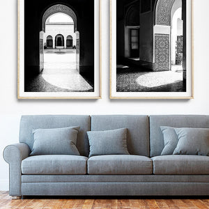 Black and White Print / Monochrome Print / Moroccan Decor / Photography
