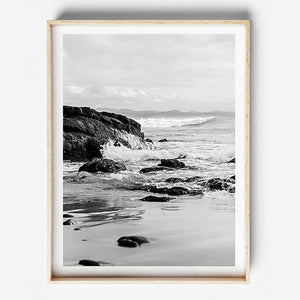 Beach Print, Byron Bay Photography, Black and White Print