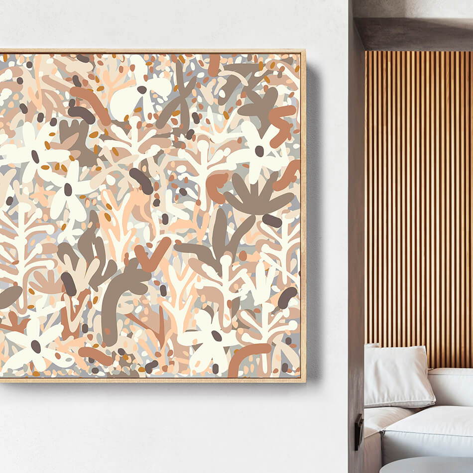 neutral art print canvas print botanical art