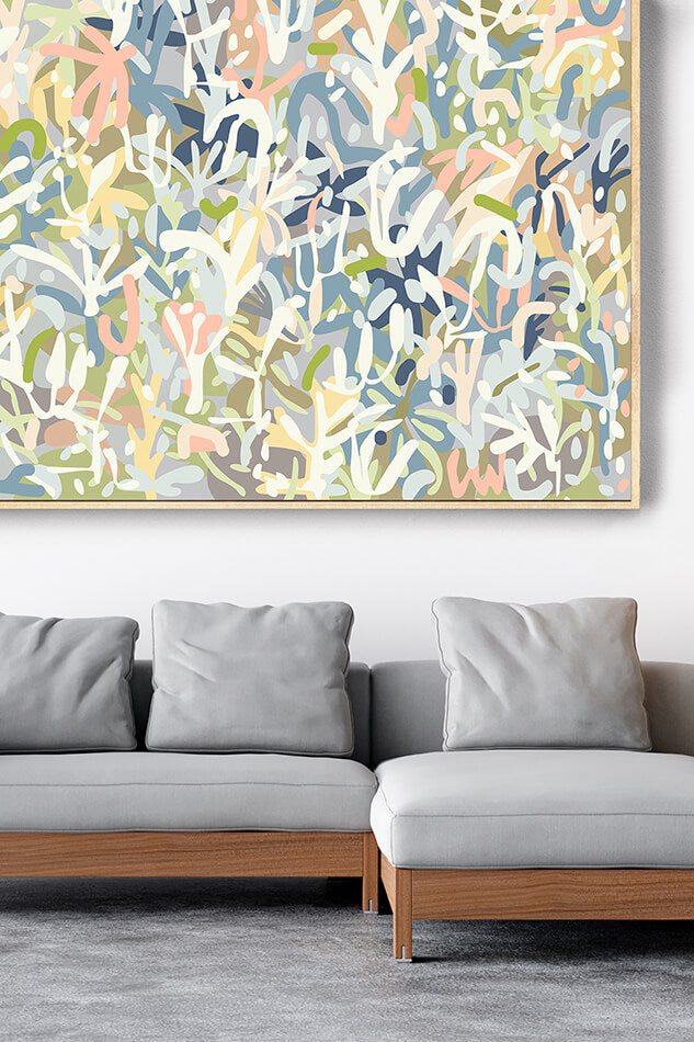 pastel toned art print brisbane artist light blue tones