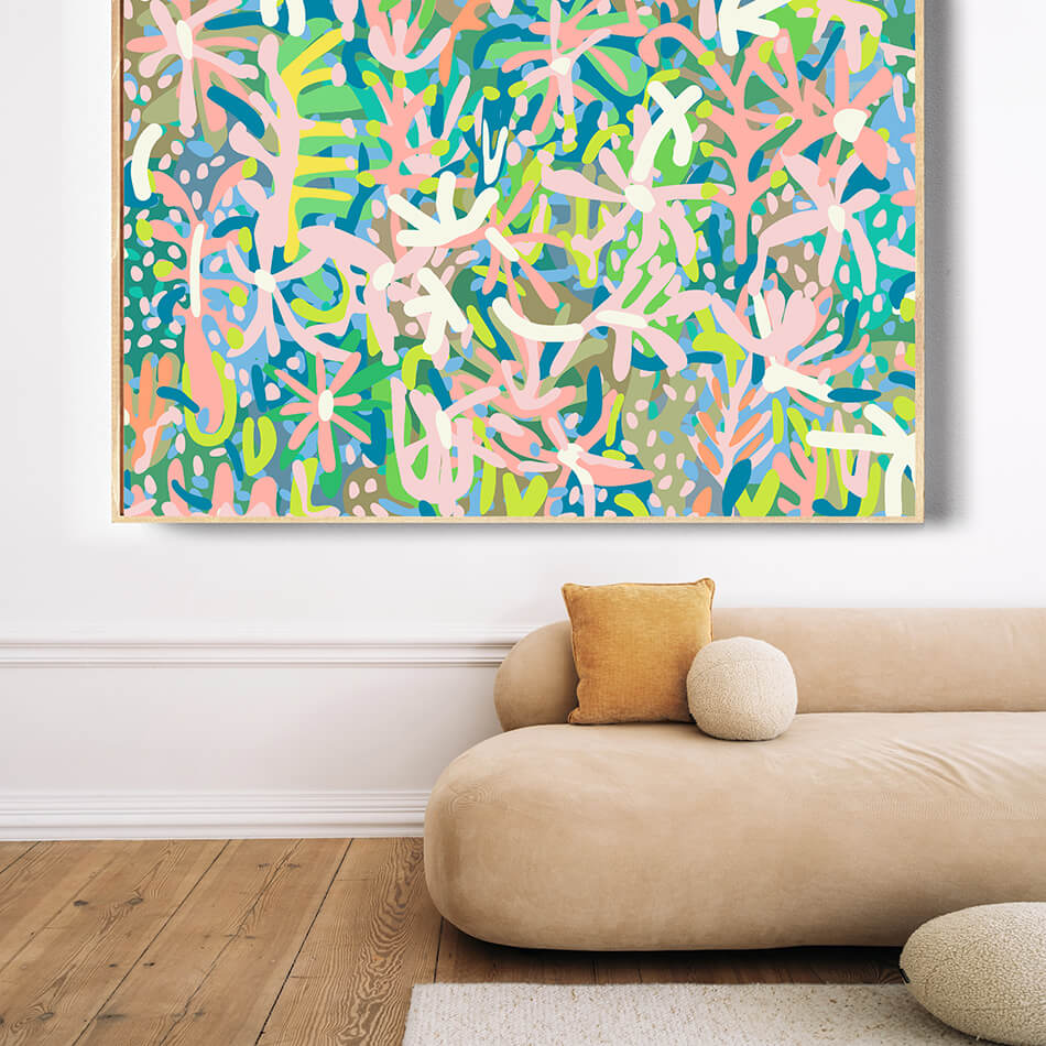 colourful art print brisbane botanical print