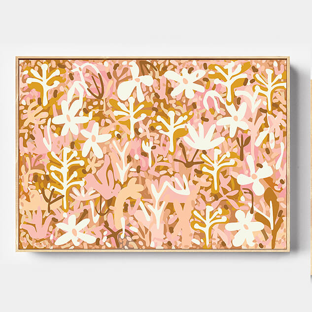 art print colourful tones of pink pastel canvas print