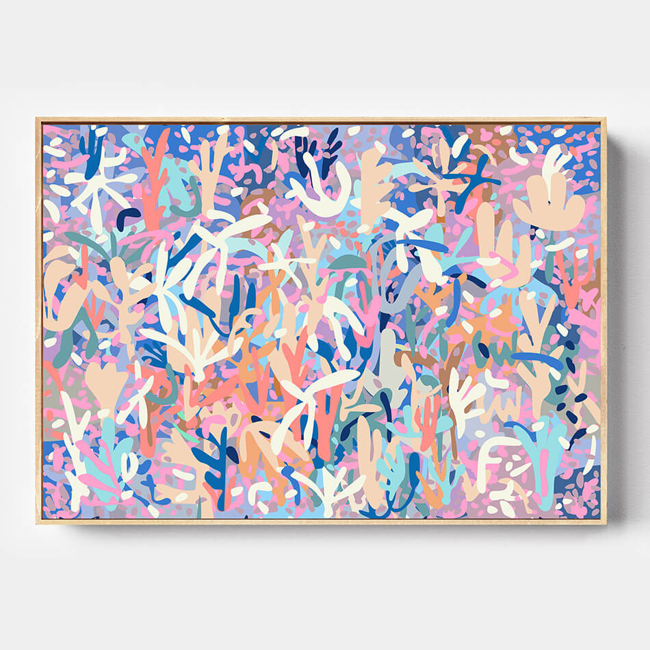 botanicals art on white wall colourful canvas art