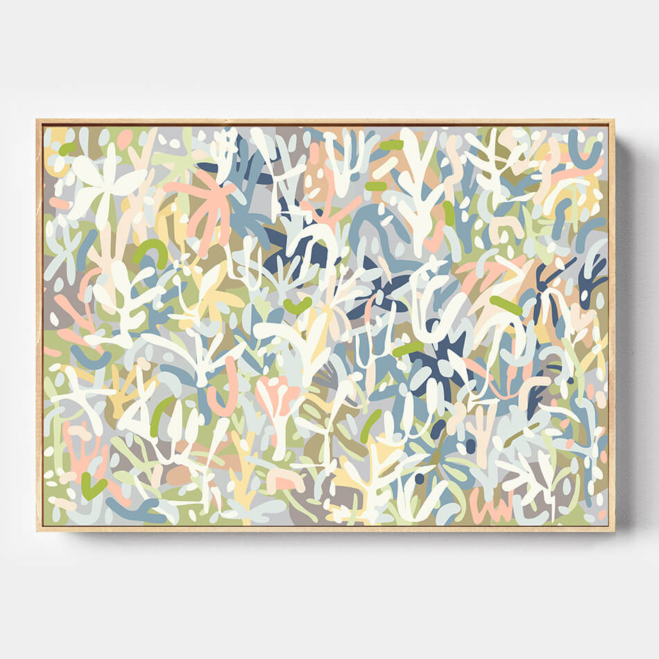 pastel toned art print brisbane artist light blue tones and green tones