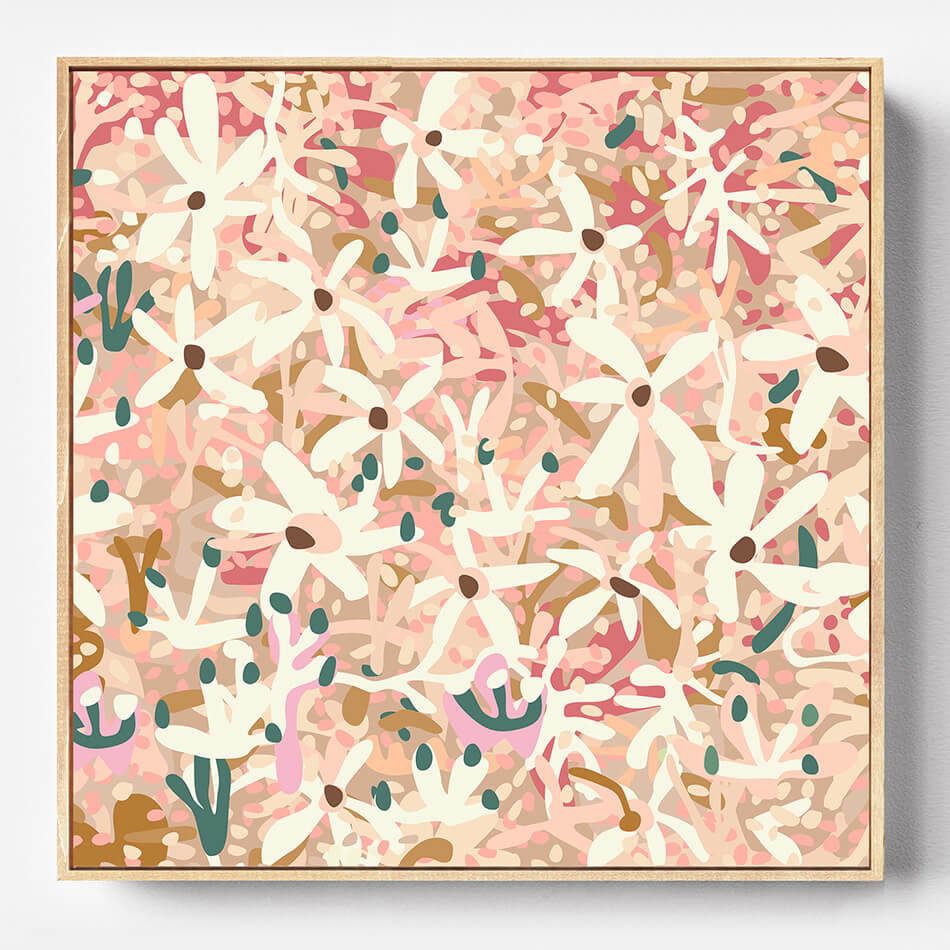 pink and pastel toned canvas artwork brisbane artist