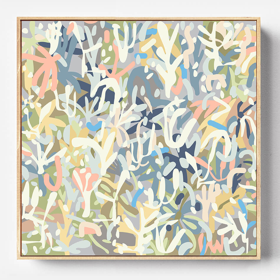 pastel toned art print brisbane artist light blue tones and green tones