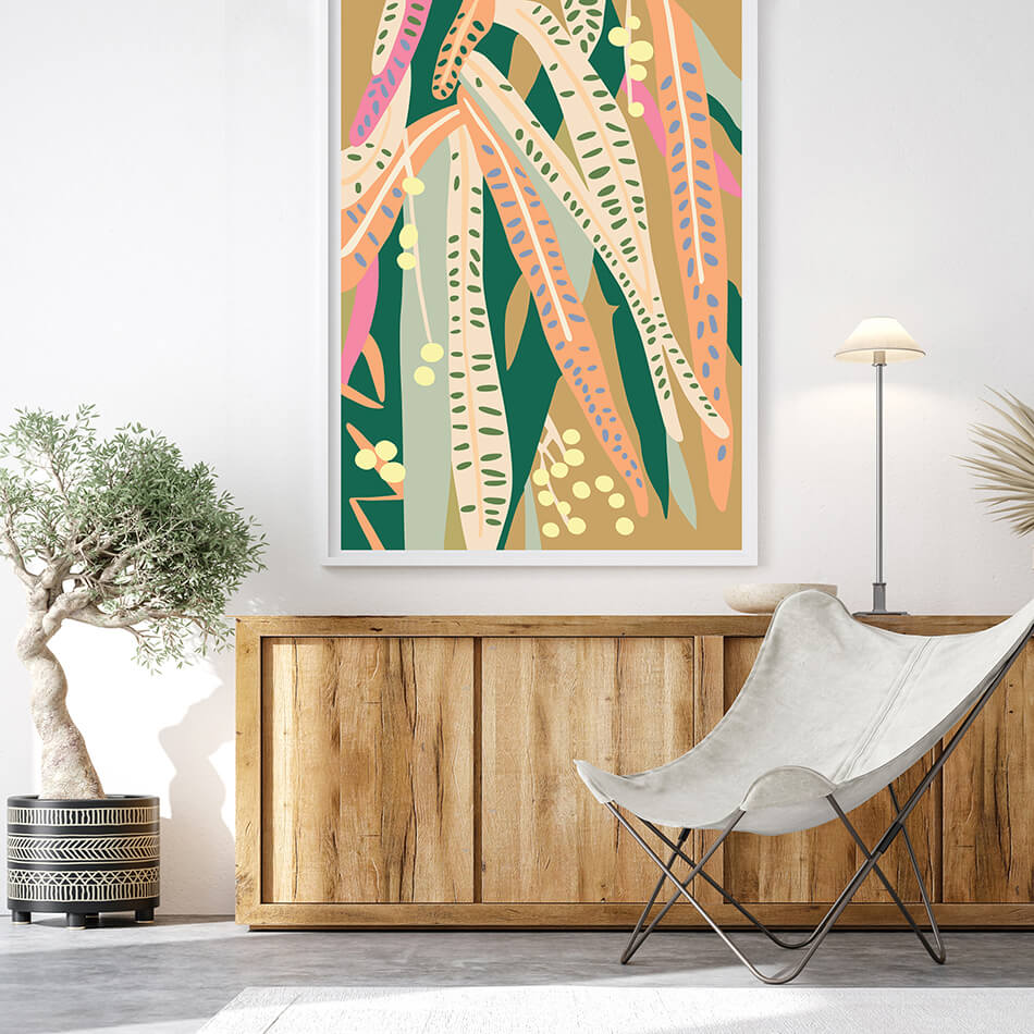 Hallelujah Gum V / Botanicals Art Print-botanicals art print-colourful flower print-flower art-plant and leaf print-australian plant art-australian artist-Clair Estelle