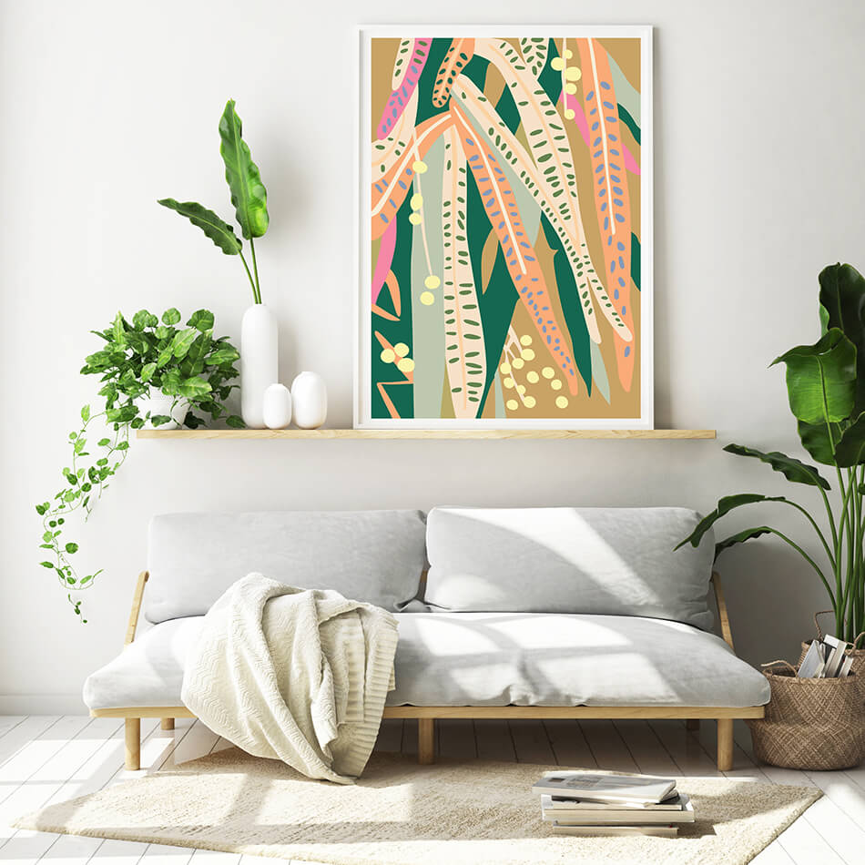 Hallelujah Gum V / Botanicals Art Print-botanicals art print-colourful flower print-flower art-plant and leaf print-australian plant art-australian artist-Clair Estelle