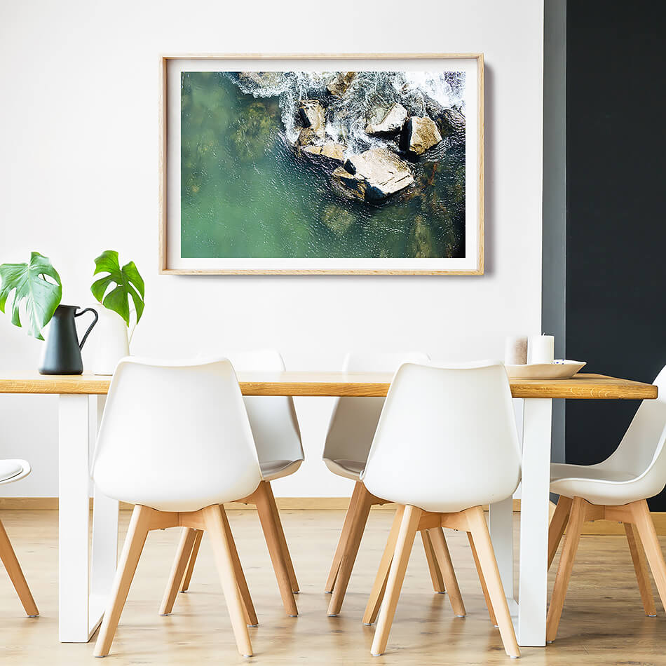 beach print water print green interior styling water and rocks print rock pool photograph coastal home natural interior