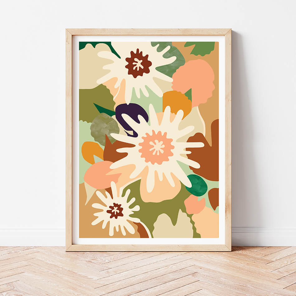 Garden Melody II / Botanicals Art Print-botanicals art print-colourful flower print-flower art-plant and leaf print-australian plant art-australian artist-Clair Estelle