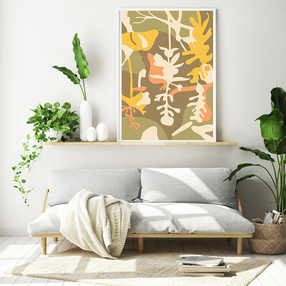 botanicals print flower print colourful flower print Australian artist