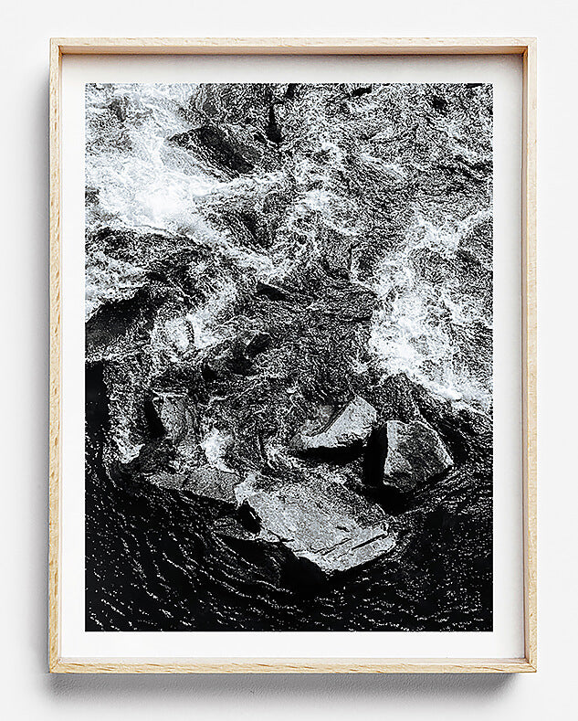 black and white photo print black and white interior print for wall of water in new zealand monochrome print