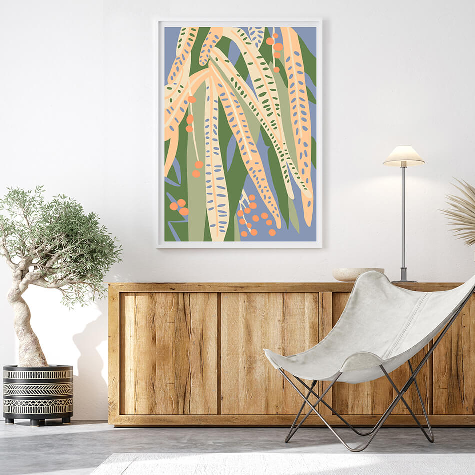 Hallelujah Gum IV / Botanicals Art Print-botanicals art print-colourful flower print-flower art-plant and leaf print-australian plant art-australian artist-Clair Estelle