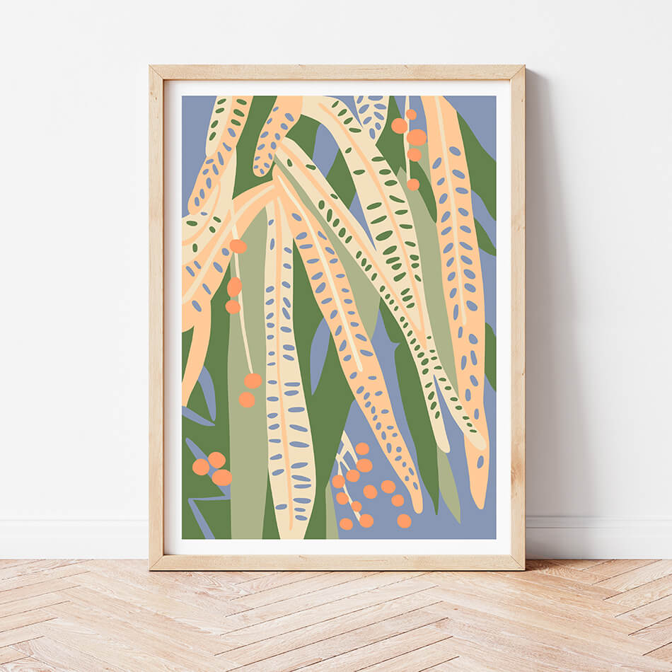 Hallelujah Gum IV / Botanicals Art Print-botanicals art print-colourful flower print-flower art-plant and leaf print-australian plant art-australian artist-Clair Estelle