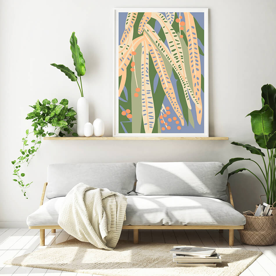 Hallelujah Gum IV / Botanicals Art Print-botanicals art print-colourful flower print-flower art-plant and leaf print-australian plant art-australian artist-Clair Estelle