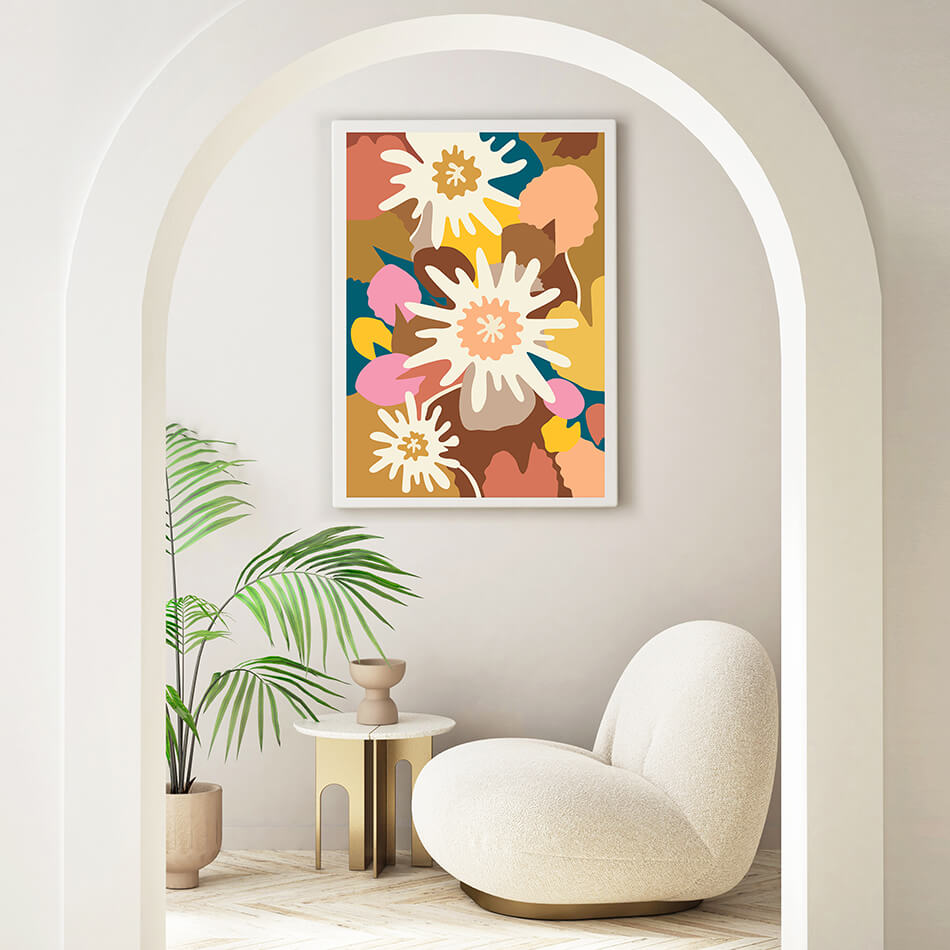 Garden Melody III / Botanicals Art Print-botanicals art print-colourful flower print-flower art-plant and leaf print-australian plant art-australian artist-Clair Estelle