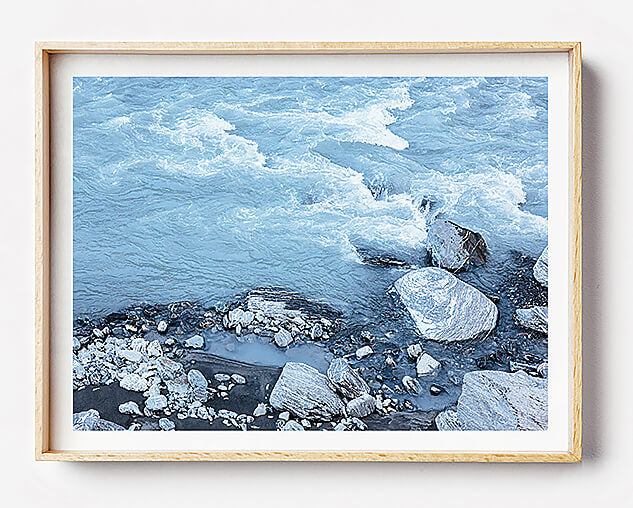 blue water print water print blue interior wall art print photographic print of Franz Josef Glacier new zealand