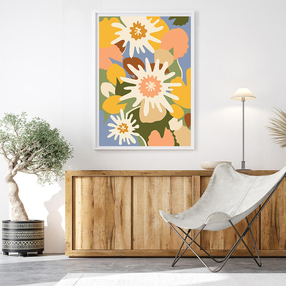 Garden Melody / Botanicals Art Print-botanicals art print-colourful flower print-flower art-plant and leaf print-australian plant art-australian artist-Clair Estelle