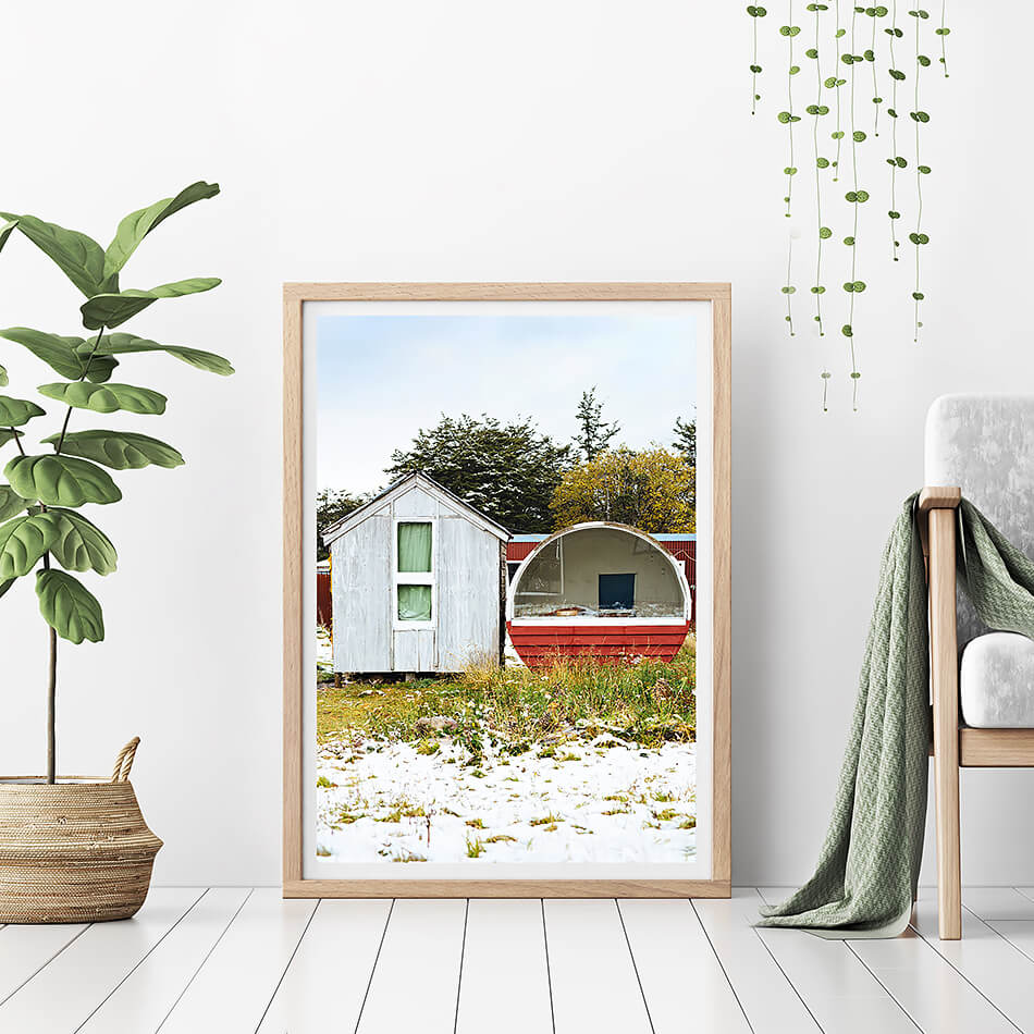 tiny home in new zealand photographic print of snow village in south island new zealand authers pass