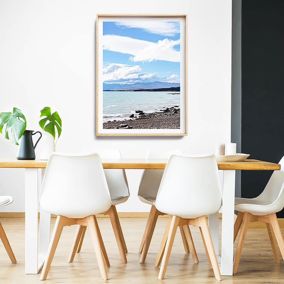 beach print grey tones interior lake tekapo new zealand travel photography