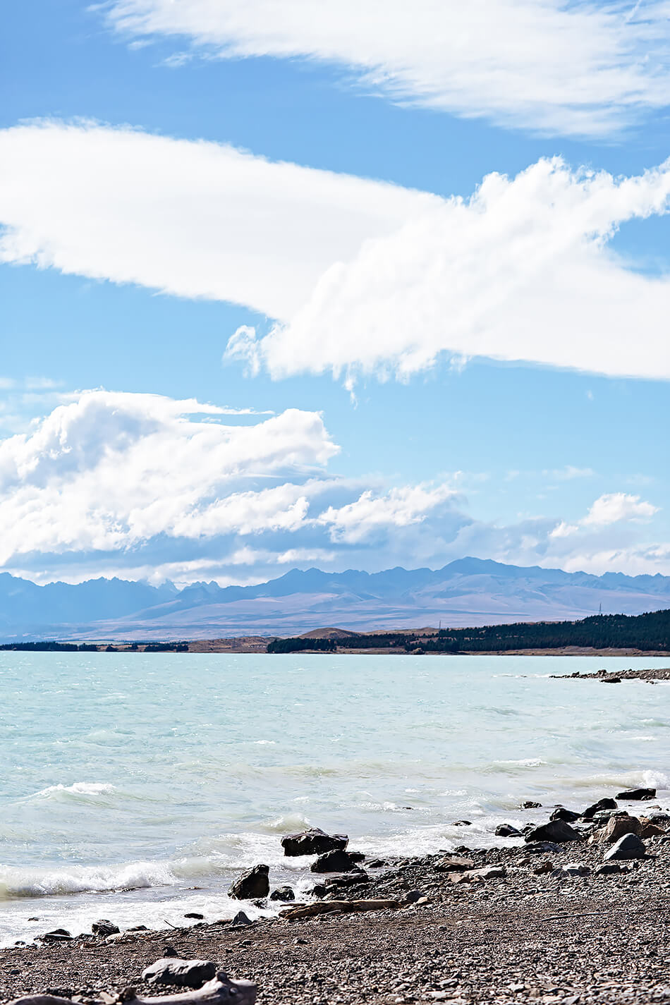 beach print grey tones interior lake tekapo new zealand travel photography
