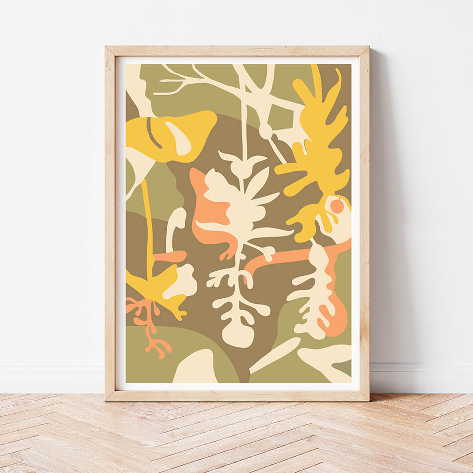 pastel toned art print pastel coloured artwork by Brisbane artist colourful print design