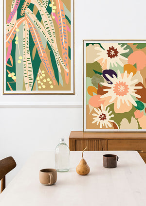 botanicals art print for natural colourful home decor interior by Australian botanicals artist