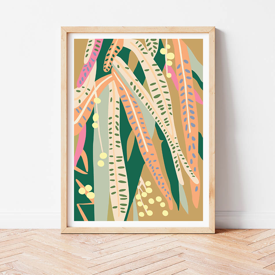 botanicals art print for natural colourful home decor interior by Australian botanicals artist